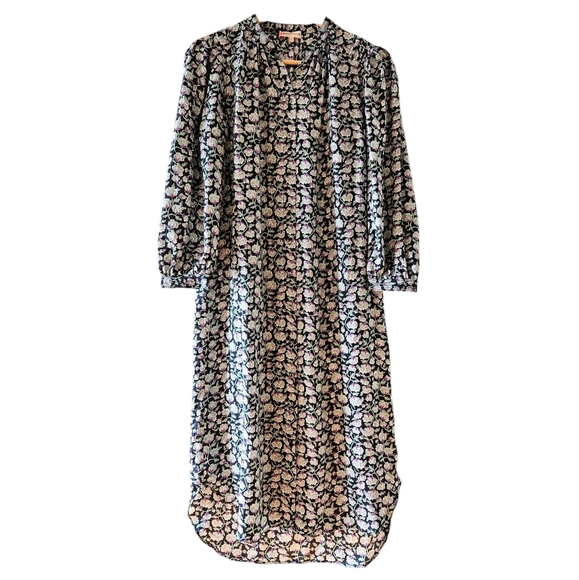 Rebecca Taylor Women's Button Down Floral Print Quarter Sleeve Midi Dress Size S - Picture 3 of 16